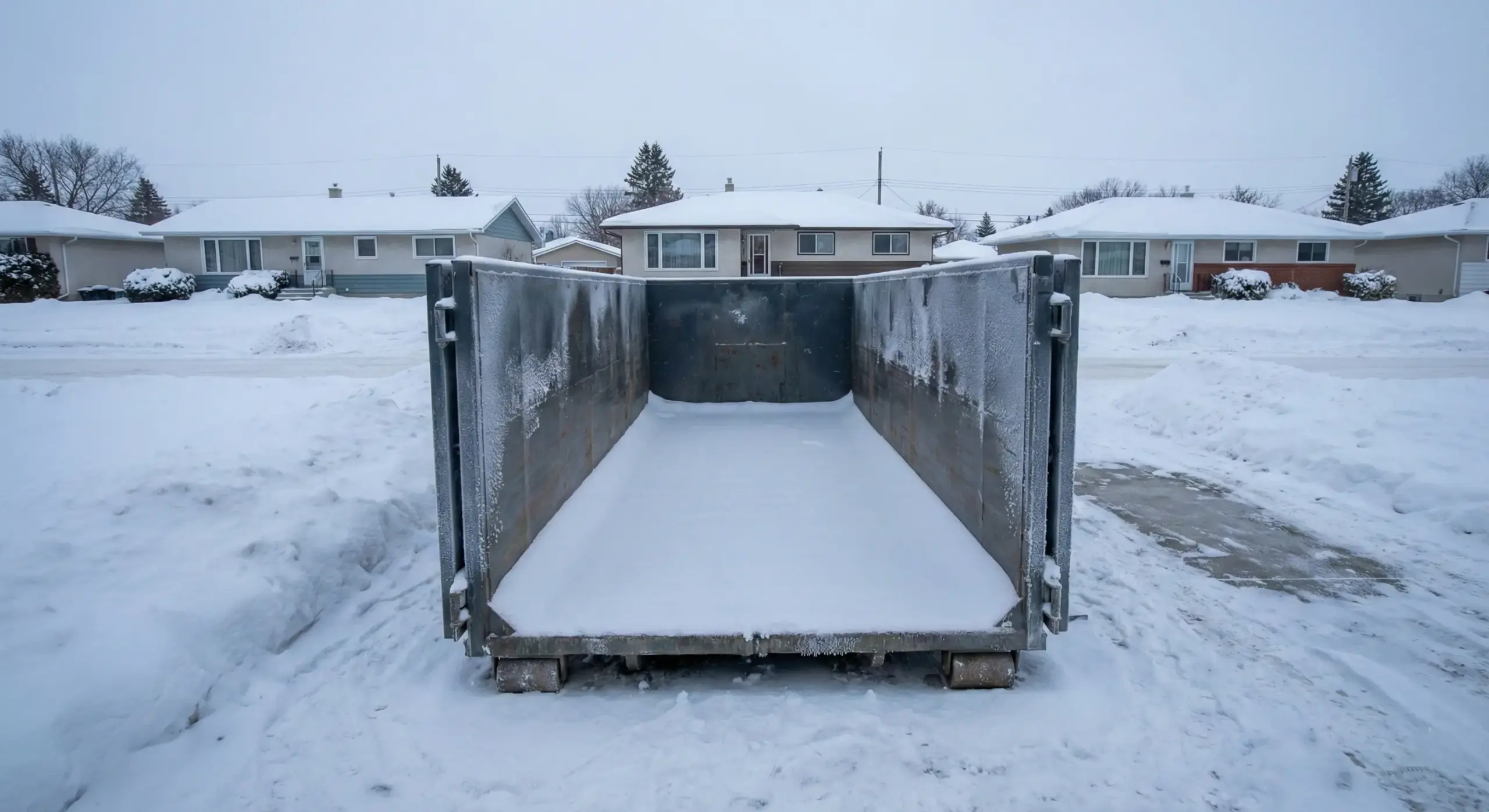 Winter Bin Rental in a yard